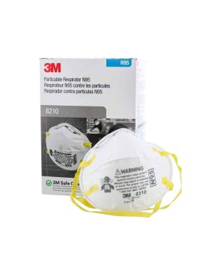 3M N95 8210 MicroFibre & Foam Reusable Face Mask White, Without Valve